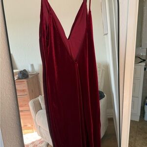 Elegant Red Velvet Dress